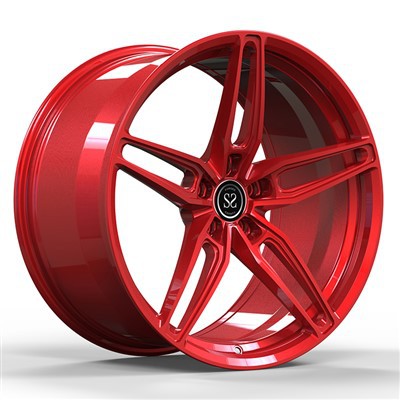 Porsche Macan 22x10 dan 10.5 Custom Merah Mengkilap 1-Velg PC
