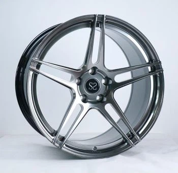 Cekung 21 inch Rims Alloy Forged Staggered Dalam Custom Gun Metal Untuk Ferrari 458