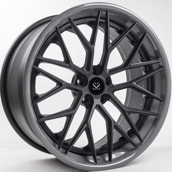 Kuas Abu-abu Kustom 21 inci 3-PC Forged Alloy Rims Untuk Pola Baut MERCEDES-BENZ AMG SL55 5x112