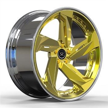 22x10 Gold Disc Dipoles Rim Untuk Audi SQ5 2-piece Forged Aluminium Alloy Wheels