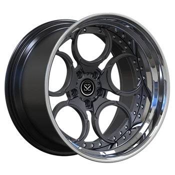 Polished Lip 2 Piece Forged Wheels Gun Metal Spokes Disc Untuk Nissan 350z Pe...