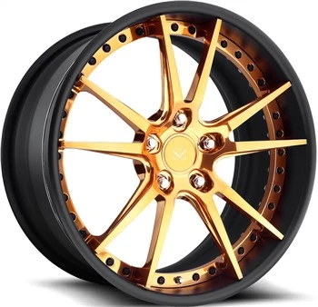 Chevrolet Camaro 20X10 Dan 20x11 Kustom 2-PC Forged Rims Black Barrel Dan Polished Golden Face5x120.65